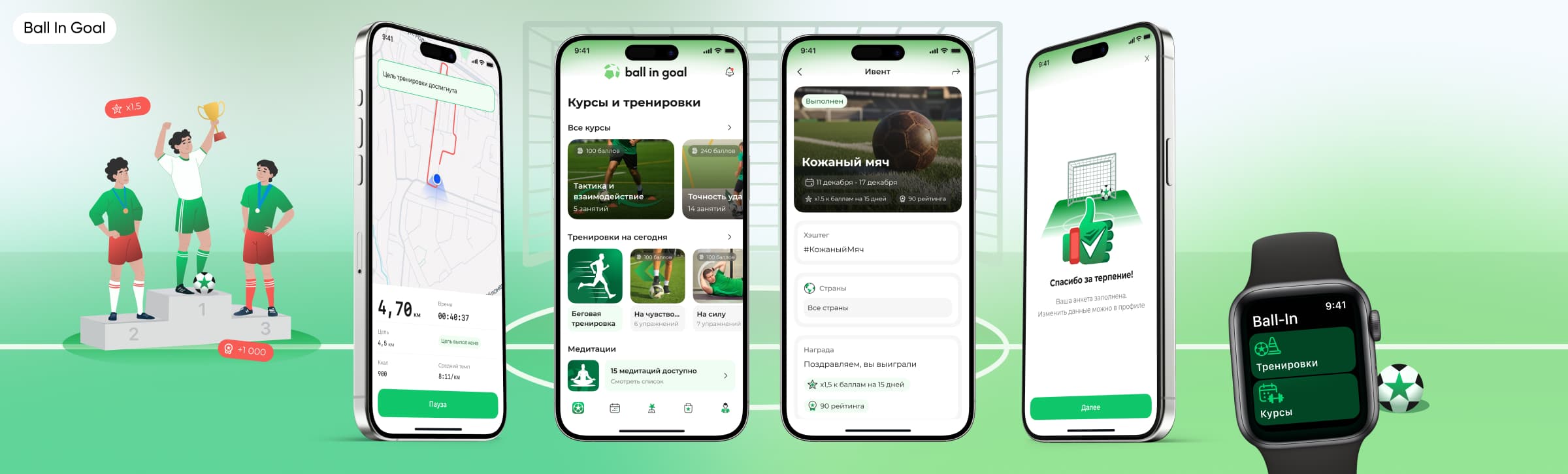Мобильное приложение для школы футбола Ball In Goal